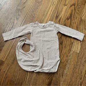 Quincy Mae Brown and Cream Striped Kids Matching Set